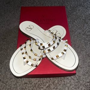 Valentino white stud sandals